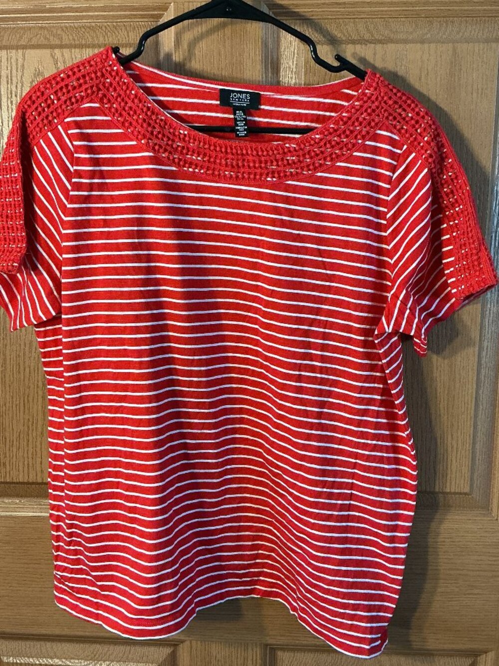 Jones New York Red & White Top